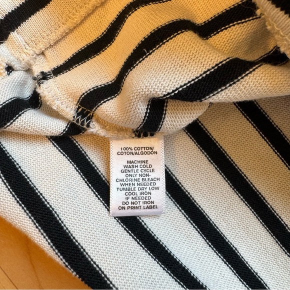 100% Cotton Loft Black + Off-White Striped Top - Picture 7 of 7